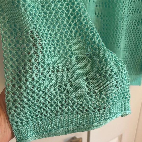🐠🌞🌊 NWOT POL Aqua Crochet bell sleeve Swim Cover-Up/sweater - Picture 5 of 9